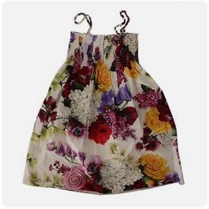 DOLCE & GABBANA Kids Multicolor Floral Print Cotton Poplin Dress size 10 girls.